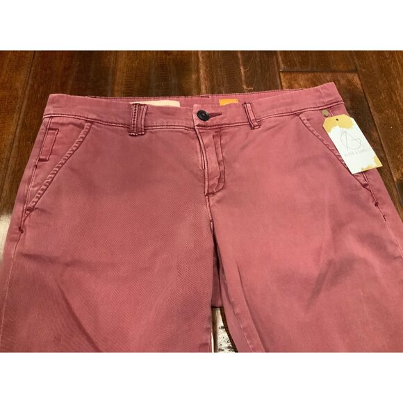 Pilcro and the Letterpress Cranberry Red “Hyphen" Straight Leg Pants, Size 28 - Picture 2 of 7